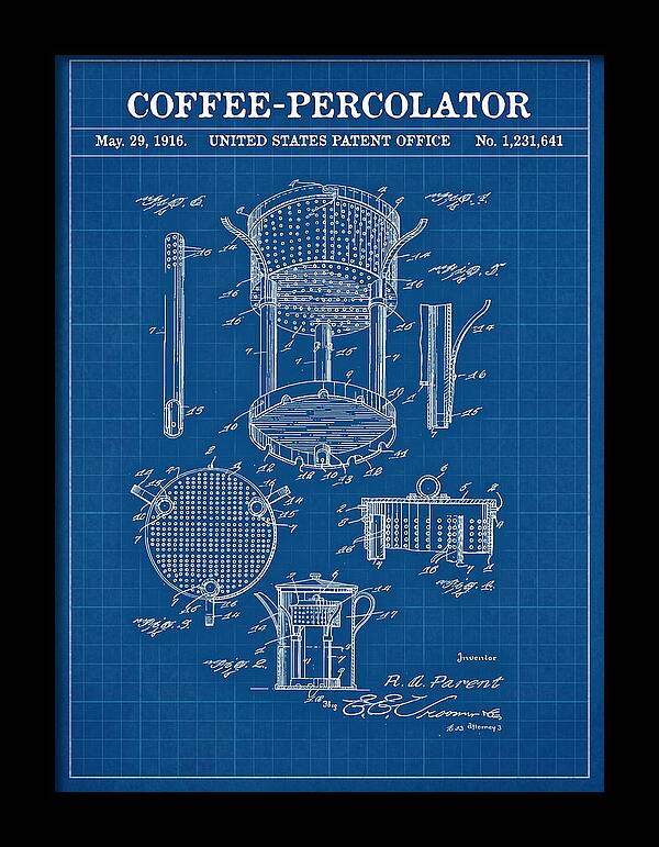 Coffee Percolator Blueprint Patent Us1231641a