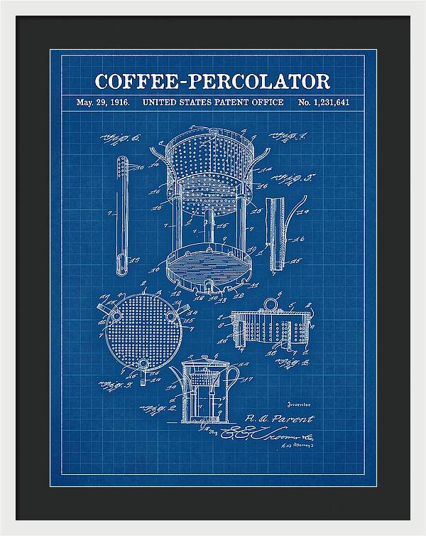 Coffee Percolator Blueprint Patent Us1231641a