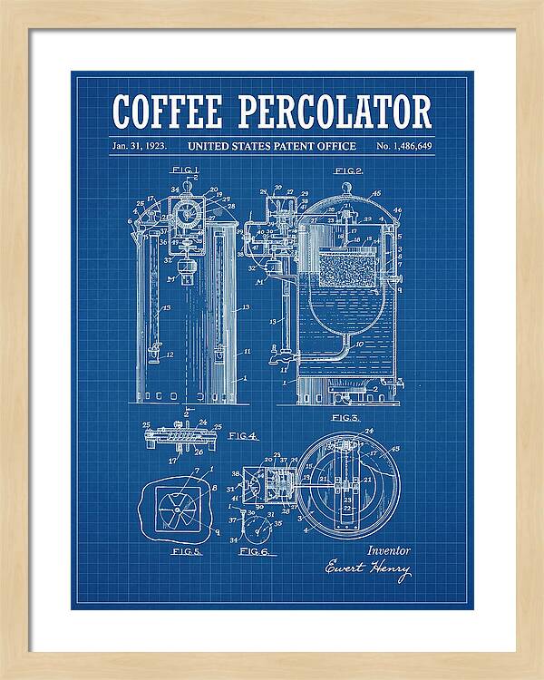 Coffee Percolator Blueprint Patent Us1486649a