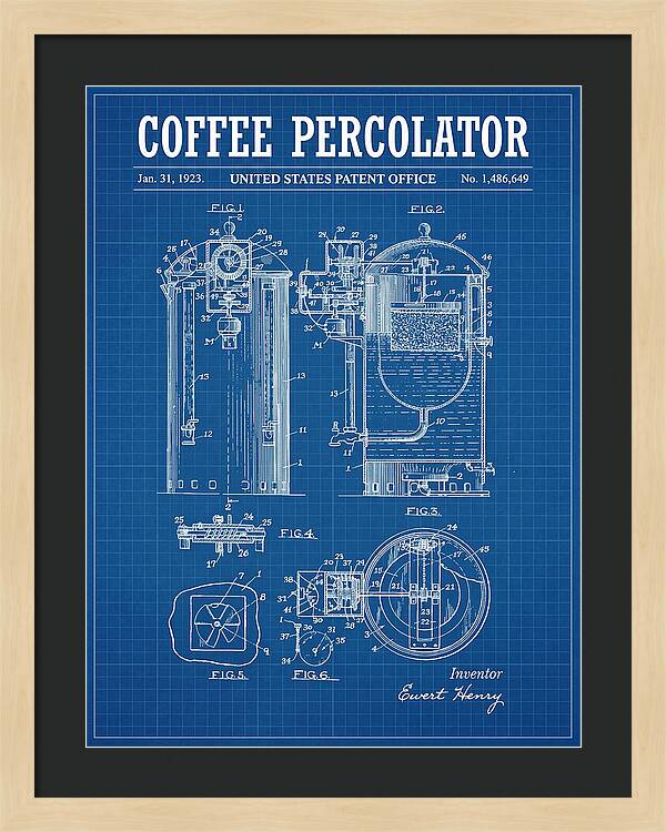 Coffee Percolator Blueprint Patent Us1486649a