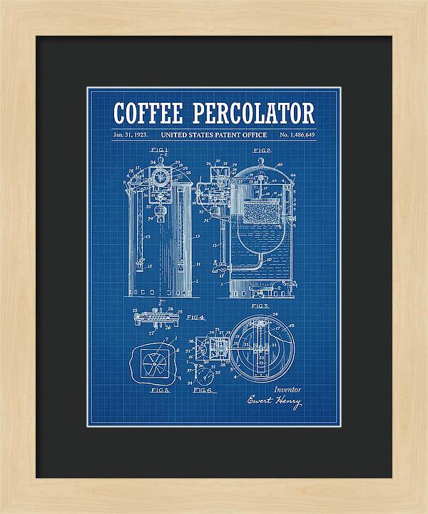 Coffee Percolator Blueprint Patent Us1486649a