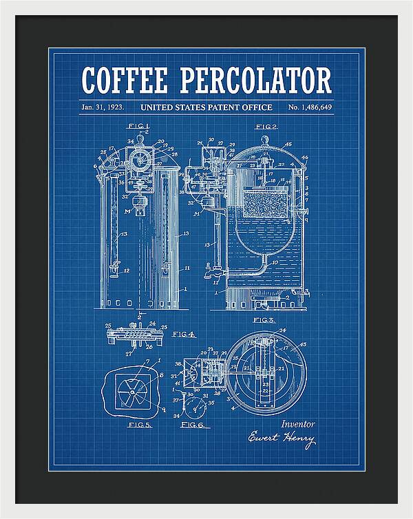 Coffee Percolator Blueprint Patent Us1486649a
