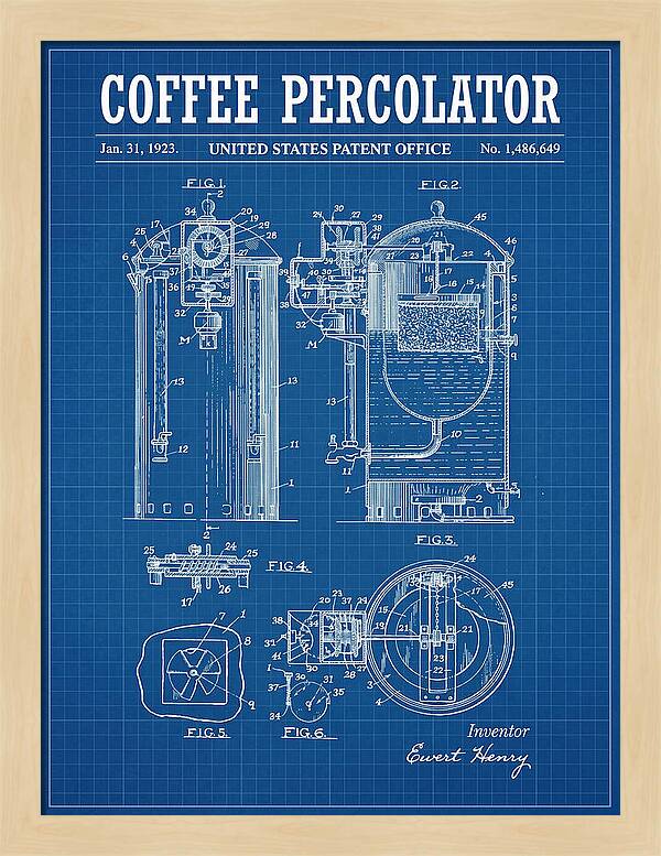 Coffee Percolator Blueprint Patent Us1486649a