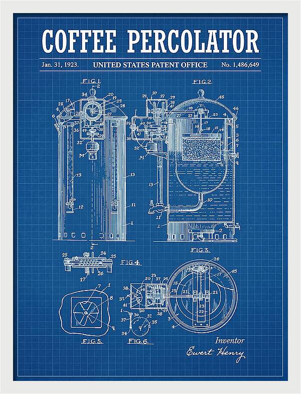 Coffee Percolator Blueprint Patent Us1486649a