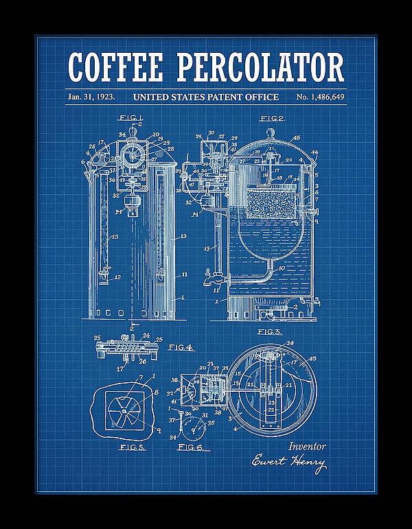 Coffee Percolator Blueprint Patent Us1486649a