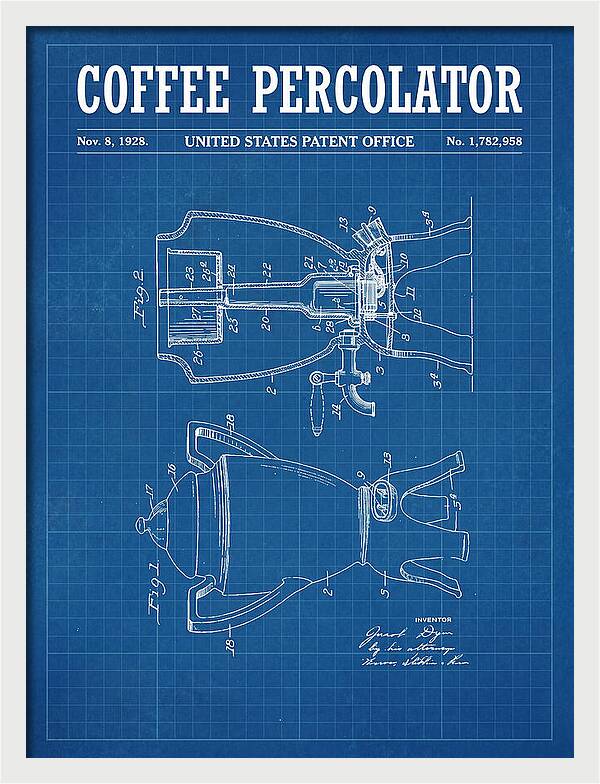 Coffee Percolator Blueprint Patent Us1782958a