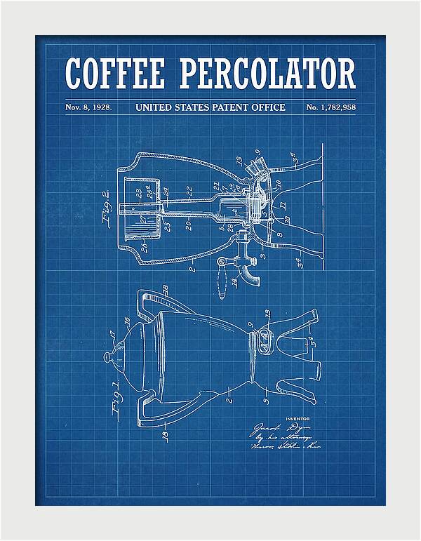 Coffee Percolator Blueprint Patent Us1782958a