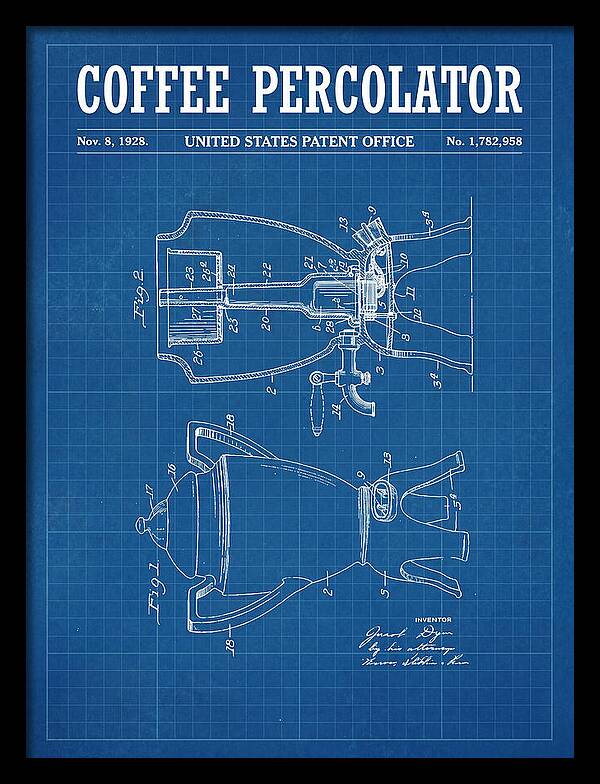 Coffee Percolator Blueprint Patent Us1782958a