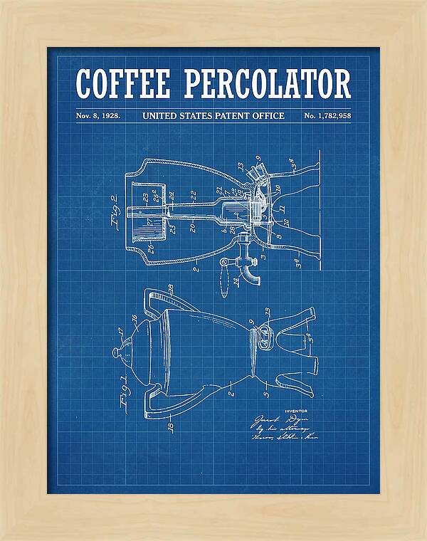 Coffee Percolator Blueprint Patent Us1782958a