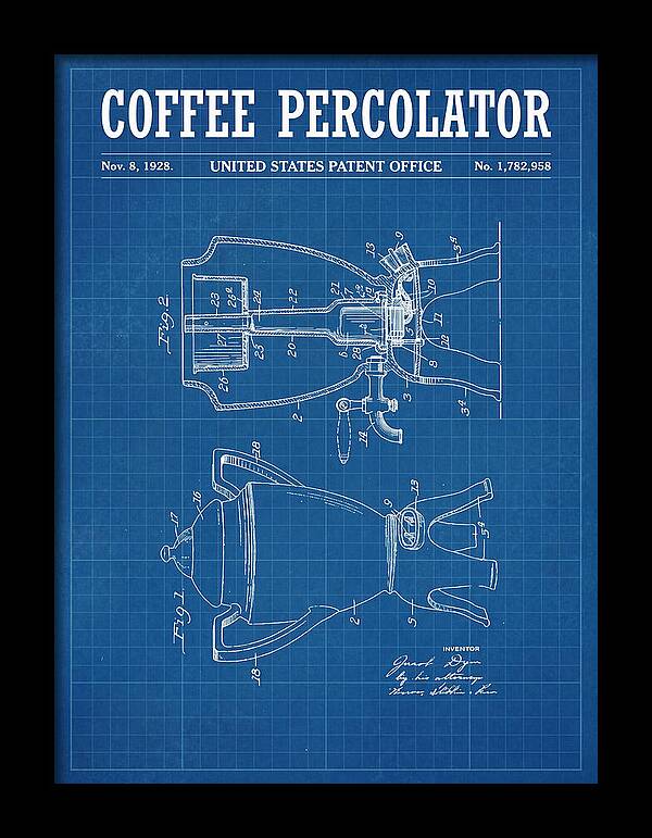 Coffee Percolator Blueprint Patent Us1782958a