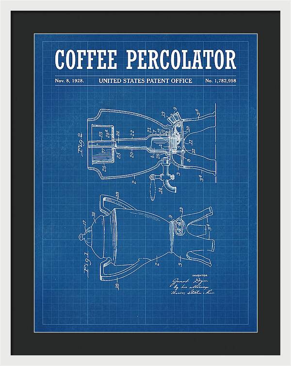 Coffee Percolator Blueprint Patent Us1782958a