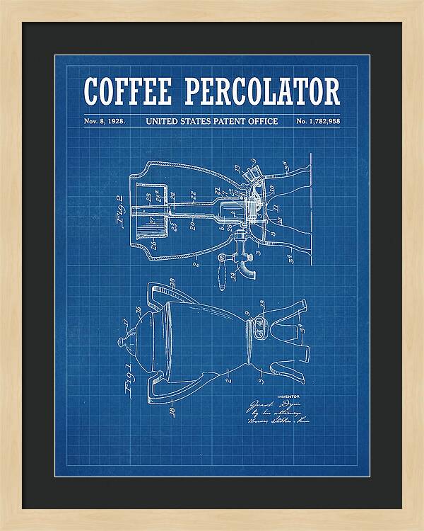 Coffee Percolator Blueprint Patent Us1782958a