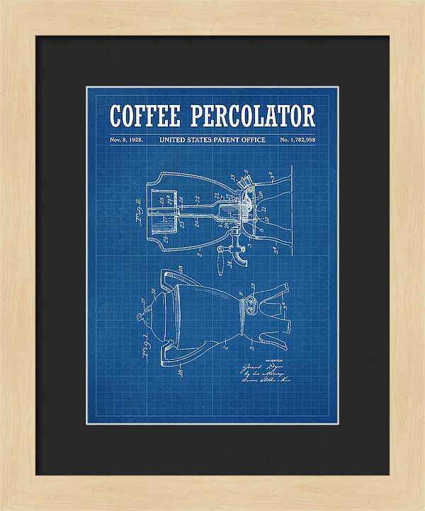 Coffee Percolator Blueprint Patent Us1782958a