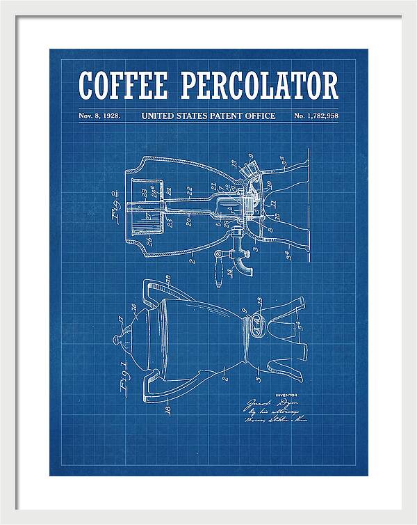 Coffee Percolator Blueprint Patent Us1782958a