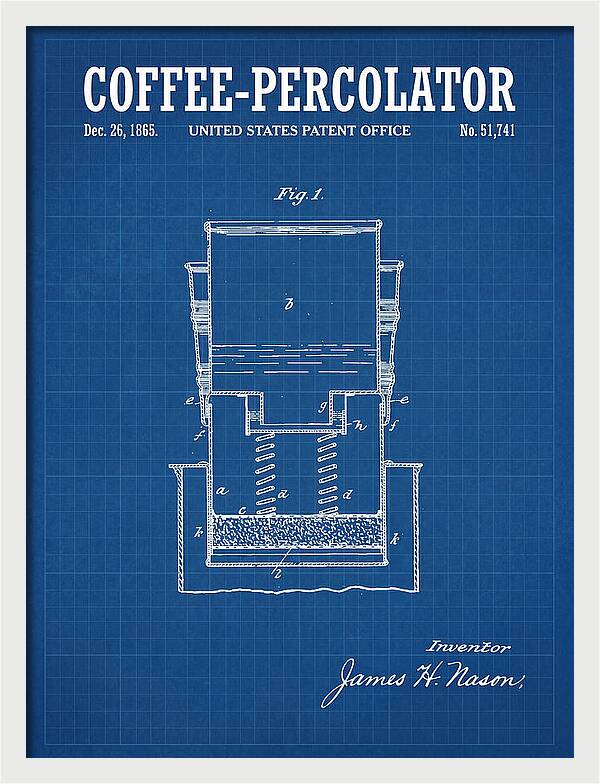 Coffee Percolator Blueprint Patent Us51741a