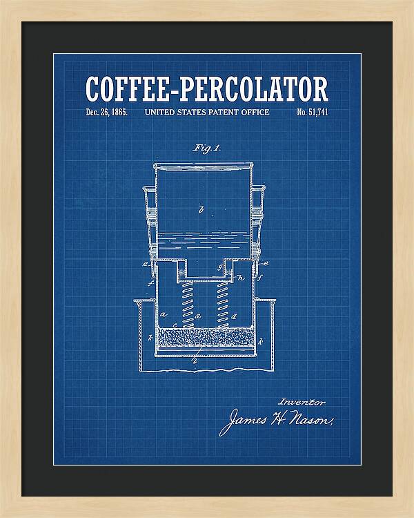 Coffee Percolator Blueprint Patent Us51741a