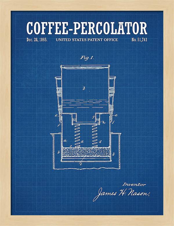 Coffee Percolator Blueprint Patent Us51741a