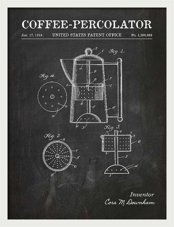 Coffee Percolator Chalkboard Patent Us1306688a