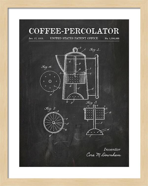 Coffee Percolator Chalkboard Patent Us1306688a
