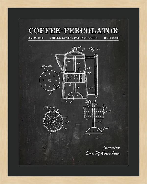 Coffee Percolator Chalkboard Patent Us1306688a