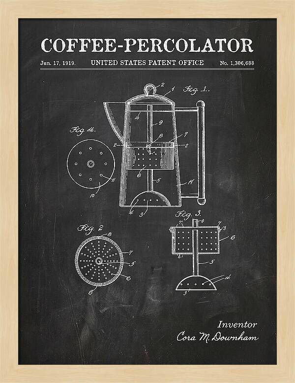 Coffee Percolator Chalkboard Patent Us1306688a