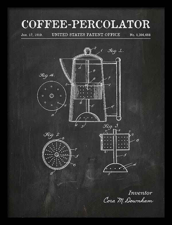 Coffee Percolator Chalkboard Patent Us1306688a