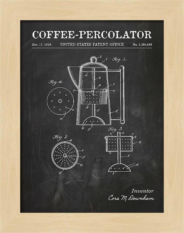 Coffee Percolator Chalkboard Patent Us1306688a