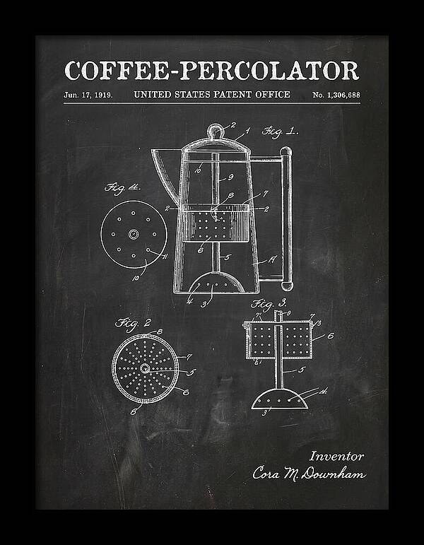 Coffee Percolator Chalkboard Patent Us1306688a