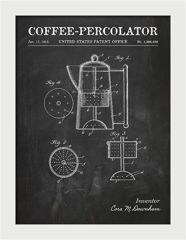 Coffee Percolator Chalkboard Patent Us1306688a