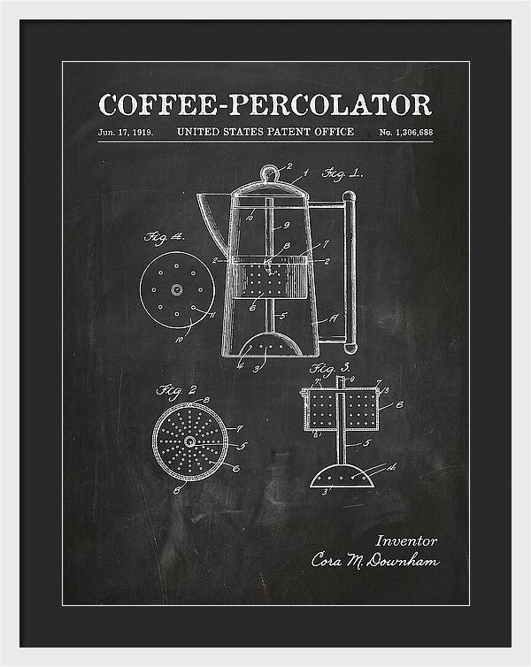 Coffee Percolator Chalkboard Patent Us1306688a