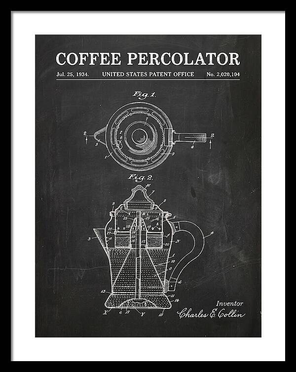 Coffee Percolator Chalkboard Patent Us2020104a