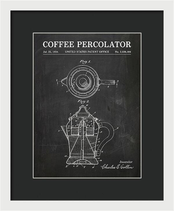 Coffee Percolator Chalkboard Patent Us2020104a