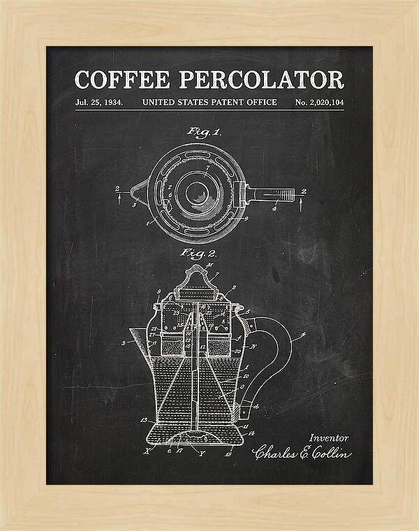 Coffee Percolator Chalkboard Patent Us2020104a