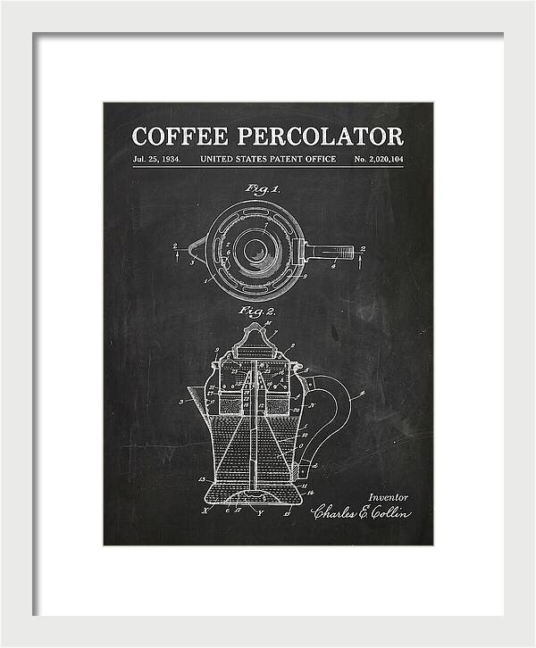 Coffee Percolator Chalkboard Patent Us2020104a