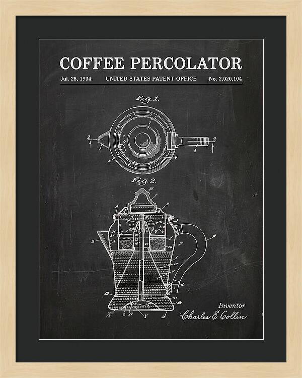 Coffee Percolator Chalkboard Patent Us2020104a