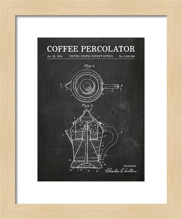 Coffee Percolator Chalkboard Patent Us2020104a