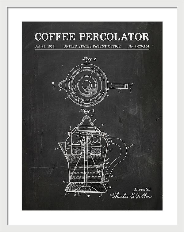 Coffee Percolator Chalkboard Patent Us2020104a