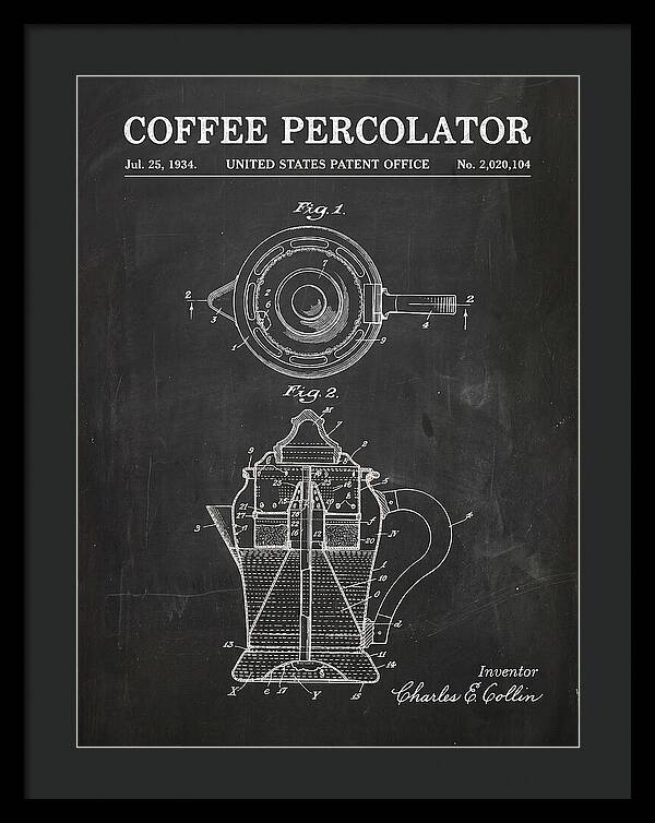 Coffee Percolator Chalkboard Patent Us2020104a