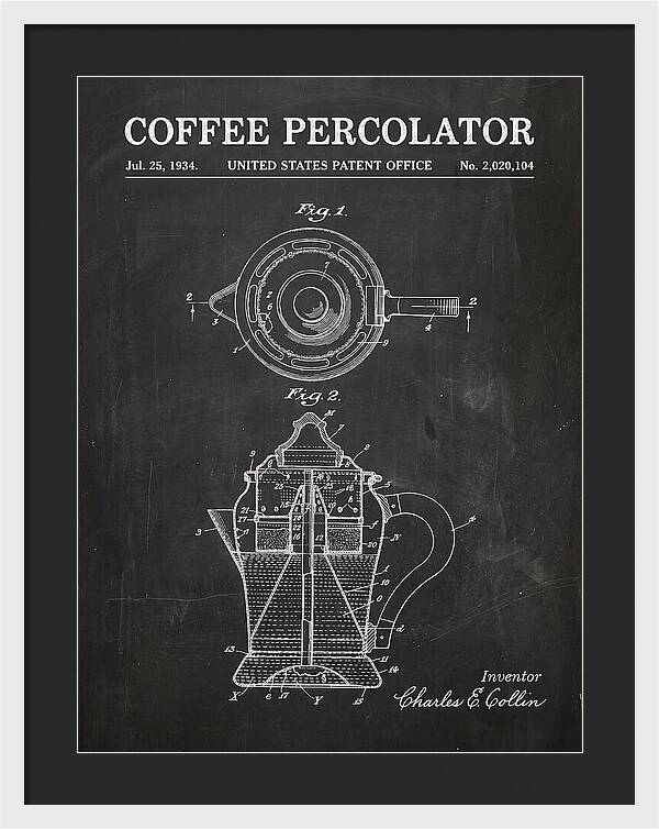 Coffee Percolator Chalkboard Patent Us2020104a