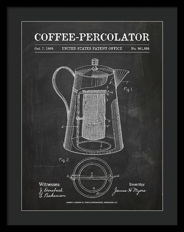 Coffee Percolator Chalkboard Patent Us961886a