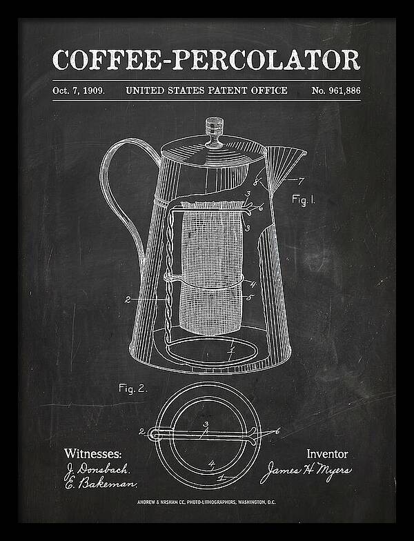 Coffee Percolator Chalkboard Patent Us961886a