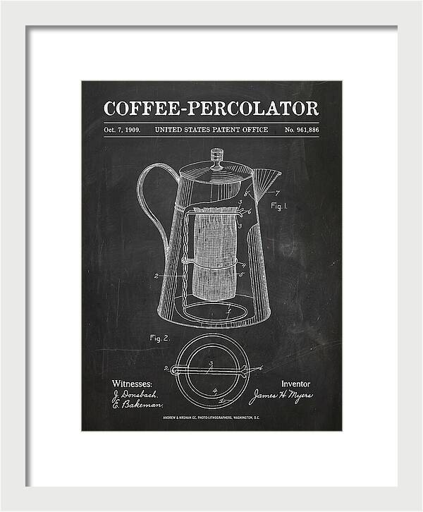 Coffee Percolator Chalkboard Patent Us961886a