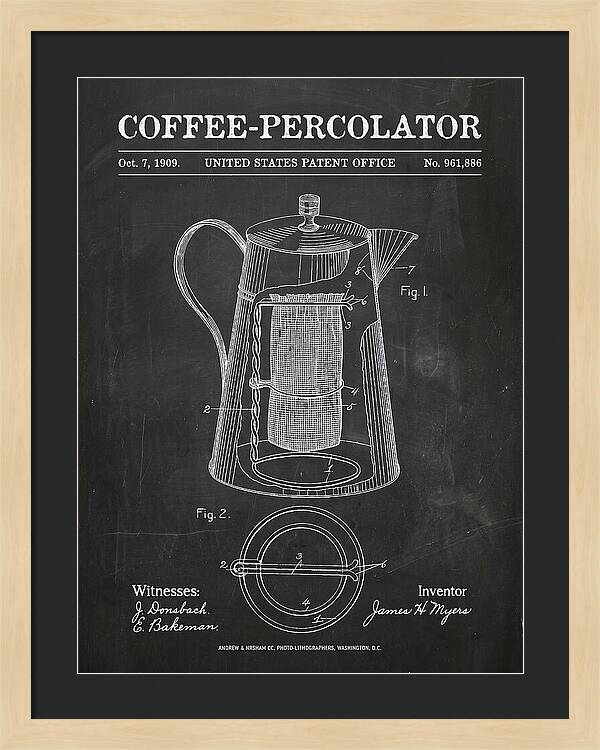Coffee Percolator Chalkboard Patent Us961886a