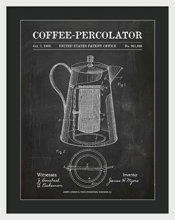 Coffee Percolator Chalkboard Patent Us961886a