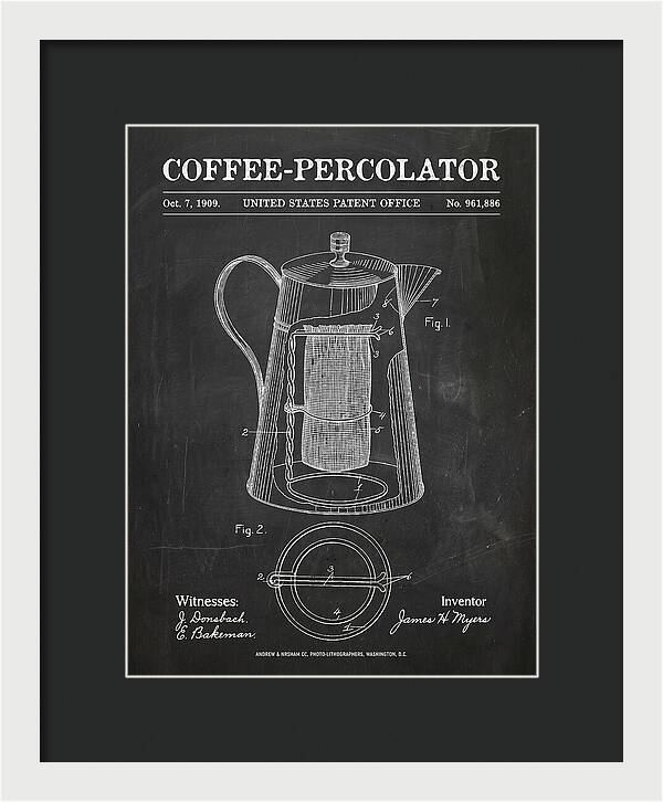 Coffee Percolator Chalkboard Patent Us961886a