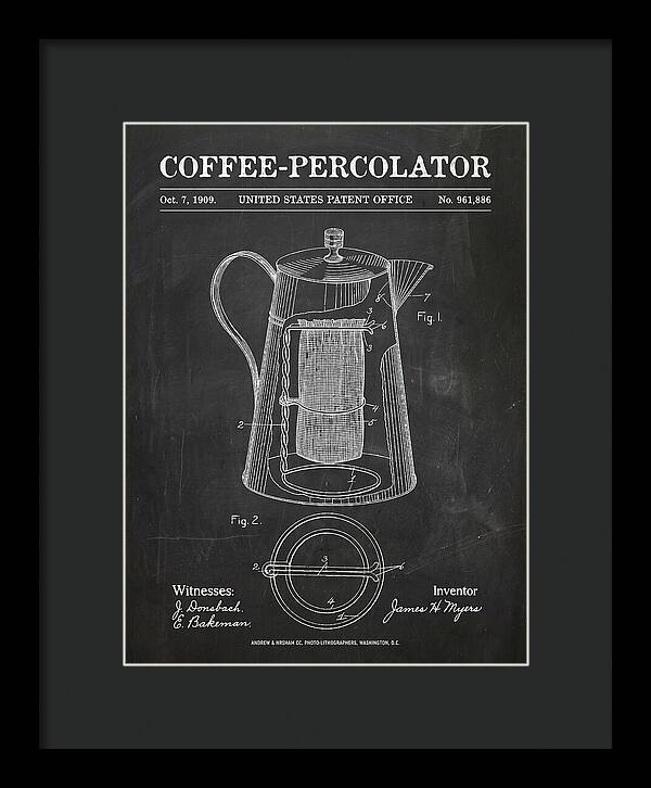 Coffee Percolator Chalkboard Patent Us961886a