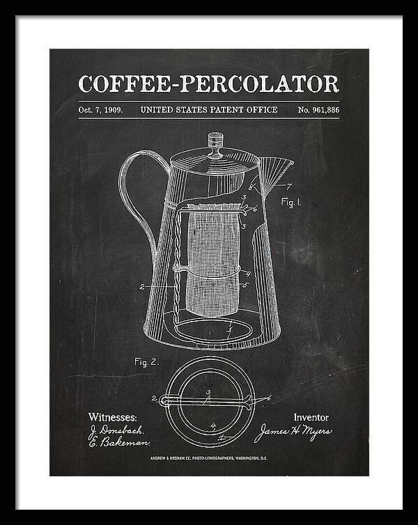 Coffee Percolator Chalkboard Patent Us961886a