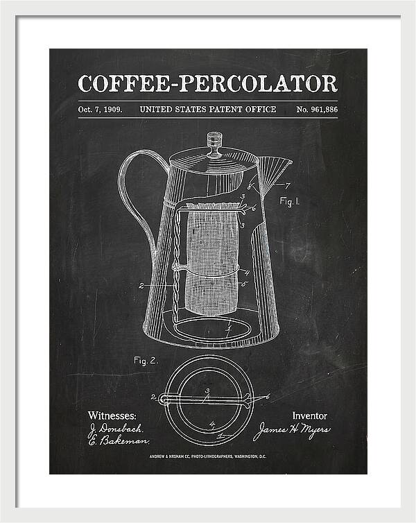 Coffee Percolator Chalkboard Patent Us961886a