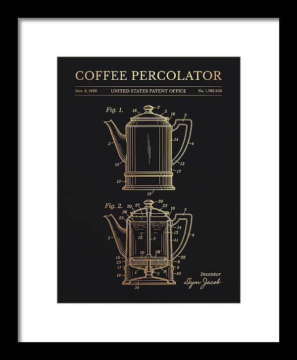 Coffee Percolator Gold Patent Us1782958a