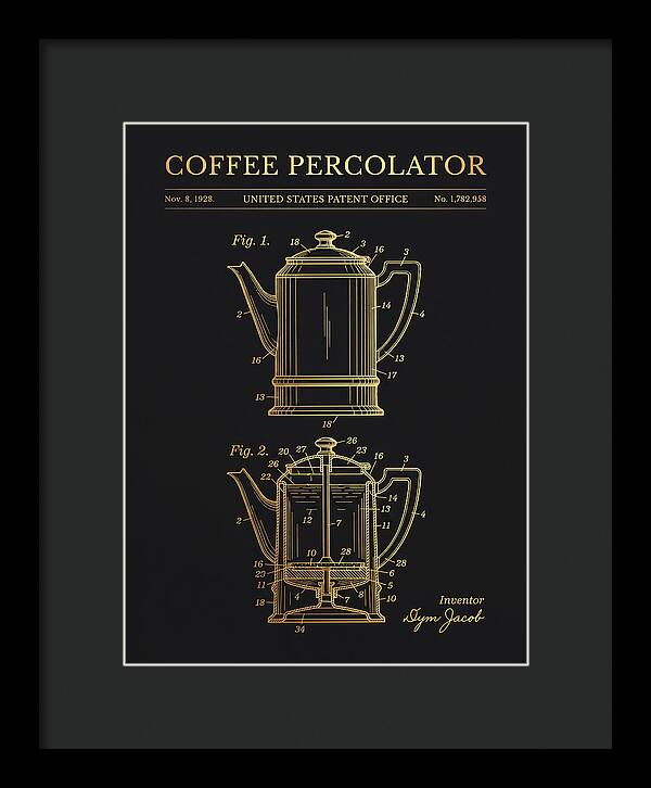 Coffee Percolator Gold Patent Us1782958a